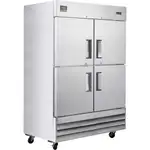 Nexel Reach In Split Door Refrigerator, 4 Solid Doors, 47 Cu. Ft.