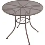 Interion 36" Round Outdoor Caf Table, Steel Mesh, Bronze