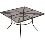 Interion 48" Square Outdoor Caf Table, Steel Mesh, Black