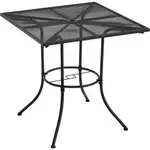 Interion 36" Square Outdoor Counter Height Table, Steel Mesh, Black