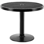 Global Industrial 36" Round Outdoor Caf Table, 29"H, Expanded Metal, Black