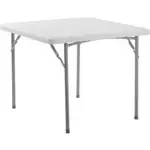 Interion Plastic Folding Table, 36" x 36", White