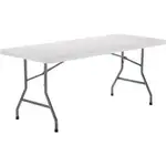 Interion Plastic Folding Table, 30" x 72", White