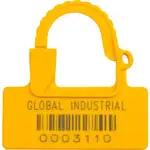 Global Industrial One Piece Padlock Seal, Yellow, 100/Pack