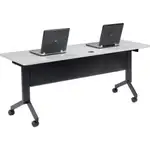 Interion Flip-Top Training Table, 72"L x 24"W, Gray