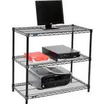 Nexel 3-Shelf Black Wire Shelf Printer Stand, 36"W x 18"D x 34"H