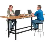 Interion Standing Height Table With Power, 96"L x 36"W, Natural
