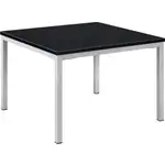 Interion Wood End Table with Steel Frame - 24" x 24" - Black