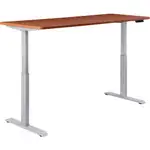 Interion Electric Height Adjustable Desk, 48"W x 30"D, Cherry W/ Gray Base