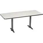Interion Breakroom Table, 72"L x 36"W x 29"H, Gray