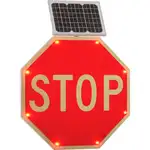Global Industrial 30" Solar Flashing LED Stop Sign, Octagon