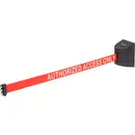 Global Industrial Magnetic Retractable Belt Barrier, Black Case W/30' Red "Authorized" Belt