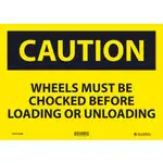 Global Industrial Caution Wheels Must Be Chocked Before, 10x14, Aluminum