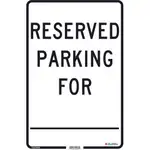 Global Industrial Reserved Parking For, 18x12, .063 Aluminum