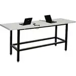 Interion Standing Height Table With Power, 96"L x 30"W, Gray