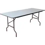 Interion Folding Wood Table, 60"W x 30"L, Gray