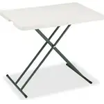 Interion Adjustable Height Plastic Folding Table, 20" x 30", White