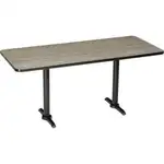 Interion Counter Height Restaurant Table, 60"L x 30"W, Charcoal
