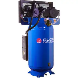 Global Industrial Silent Air Compressor, Two Stage Piston, 5 HP, 80 Gal., 1 Phase, 230V