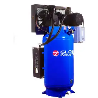 Global Industrial Silent Air Compressor, Two Stage Piston, 7.5 HP, 80 Gal., 1 Phase, 230V