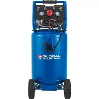 Global Industrial Portable Quiet Electric Air Compressor, 1.8 HP, 20 Gal, 5.0 CFM, Oil-Free