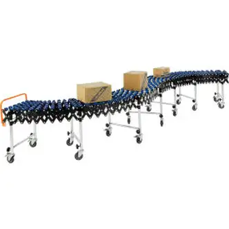 Global Industrial 6'2" to 24'8"L Nylon Skate Wheel Conveyor, Portable & Expandable, 18" W