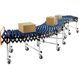 Global Industrial 6'2" to 24'8"L Nylon Skate Wheel Conveyor, Portable & Expandable, 24" W