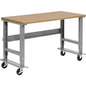 Global Industrial Mobile Workbench, 72 x 36", Adjustable Height, Shop Top Square Edge