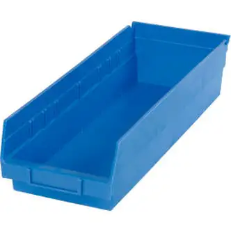 Global Industrial Plastic Nesting Storage Shelf Bin 6-5/8"W x 17-7/8"D x 4"H Blue
