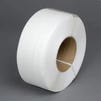 Global Industrial Machine Grade Strapping, 1/2"W x 9900'L x 0.024" Thick, 8" x 8" Core, White