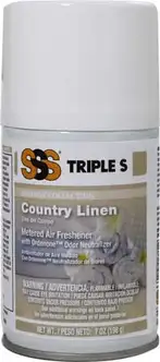 SSS SYNERGY Metered Air Freshener, Country Linen, 7 oz., 12/CS