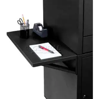 Side Shelf Kit For Global Industrial Computer Cabinet, Black, Set of 2