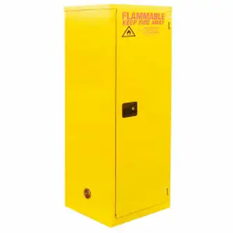 Global Industrial Flammable Cabinet, Self Close Single Door, 24 Gallon, 23"Wx18"Dx65"H