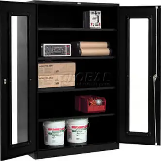 Global Industrial Clear View Storage Cabinet Assembled 48x24x78 - Black