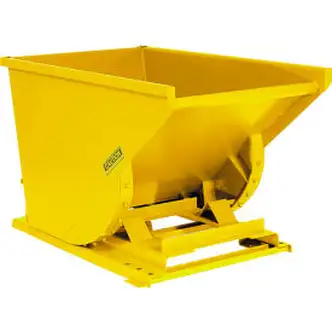 Global Industrial Heavy Duty Self Dumping Forklift Hopper, 1 Cu. Yd., 6000 Lbs, Yellow