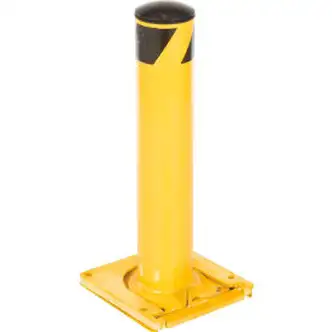Global Industrial Removable Steel Bollard With Removable Plastic Cap 5.5''x42''H