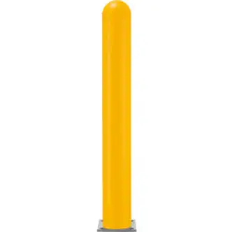 Global Industrial Smooth Bollard Post Sleeve, 6" HDPE Dome Top, Yellow