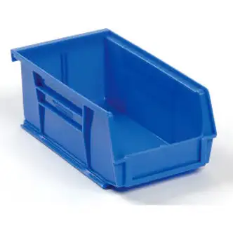 Global Industrial Plastic Stack & Hang Bin, 4-1/8"W x 7-3/8"D x 3"H, Blue