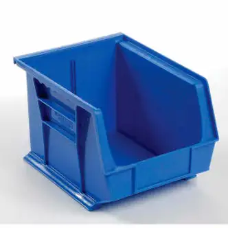 Global Industrial Plastic Stack & Hang Bin, 8-1/4"W x 10-3/4"D x 7"H, Blue