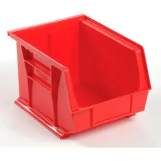 Global Industrial Plastic Stack & Hang Bin, 8-1/4"W x 10-3/4"D x 7"H, Red