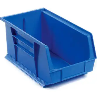 Global Industrial Plastic Stack & Hang Bin, 8-1/4"W x 14-3/4"D x 7"H, Blue