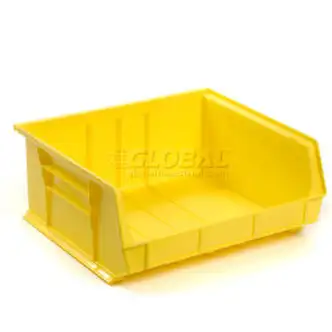 Global Industrial Plastic Stack & Hang Bin, 16-1/2"W x 14-3/4"D x 7"H, Yellow