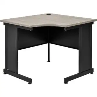 Interion 36"W Corner Desk - Rustic Gray