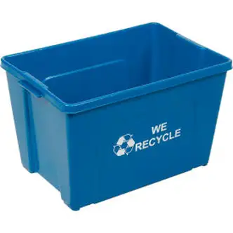 Global Industrial Curbside Recycling Bin, 18 Gallon, Blue