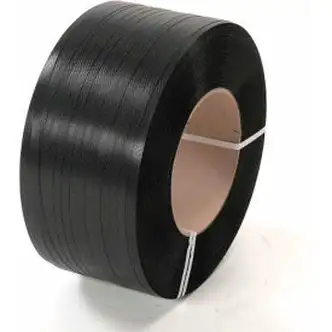 Global Industrial Polypropylene Strapping, 1/2"W x 9000'L x 0.018" Thick, 8" x 8" Core, Black