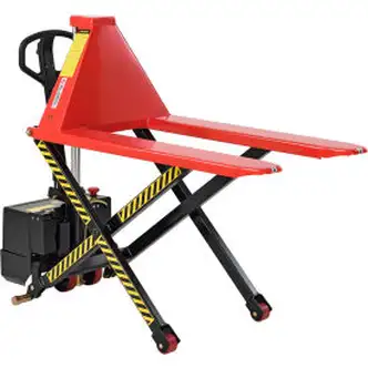 Global Industrial Battery Powered High-Lift Skid Truck, 3300 lb. Capacity, 27"W x 44"L Forks