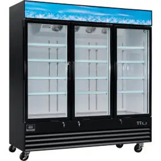 Nexel Merchandiser Refrigerator, 3 Glass Doors, 53 Cu. Ft.