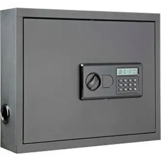 Global Industrial 249329 Wall Mount Laptop Security Cabinet, 19-3/4"W x 4-3/4"D x 15-3/4"H, Gray