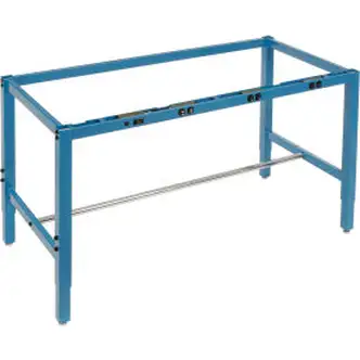 Global Industrial Workbench Frame W/ Adjustable Leg & Power Apron, 69-5/8"W x 27-9/16"D, Blue