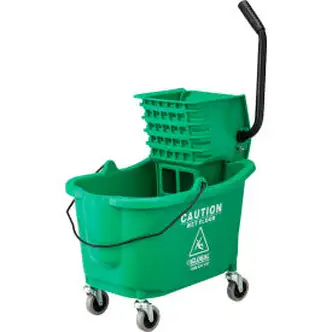 Global Industrial Mop Bucket And Wringer Combo 38 Qt., Side Press, Green